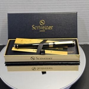 Scriveiner Black Lacquer Ballpoint Pen - Stunning Luxury Pen NIB London *Read*